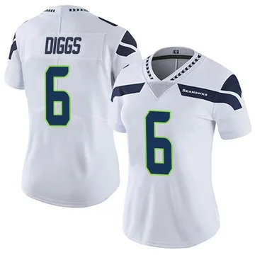 Seattle Seahawks Nike Road Game Jersey - White - Quandre Diggs - Mens