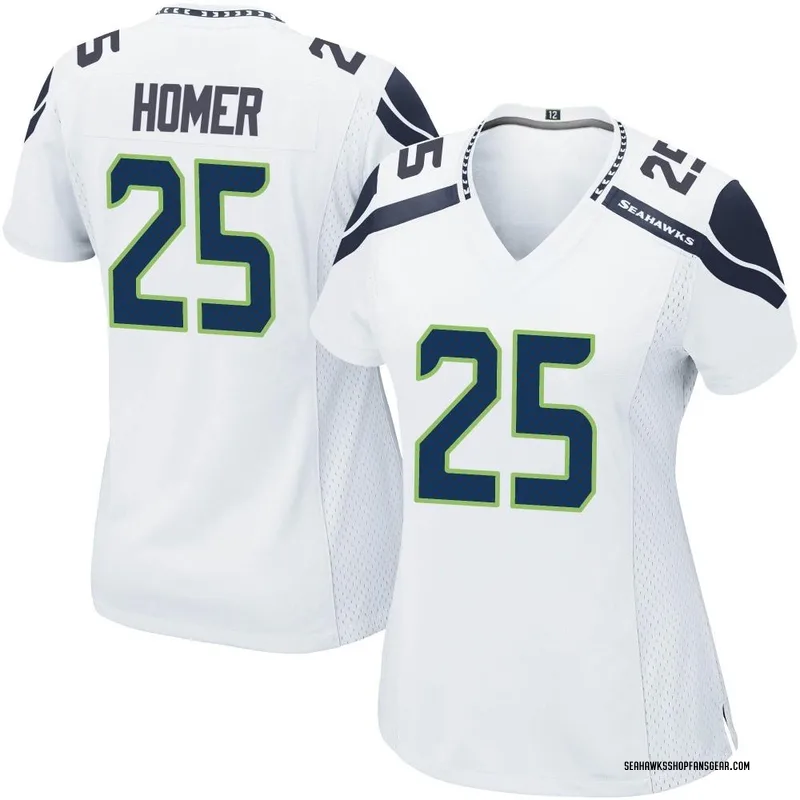 Women's Nike Seattle Seahawks Travis Homer White Jersey - Game