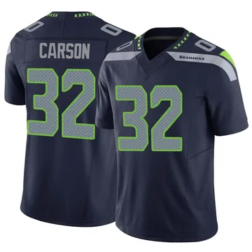 Men's Nike Chris Carson Navy Seattle Seahawks Game Jersey