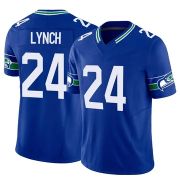 Limited Men's Marshawn Lynch Green Jersey - #24 Football Seattle Seahawks  Salute to Service Tank Top Size 40/M