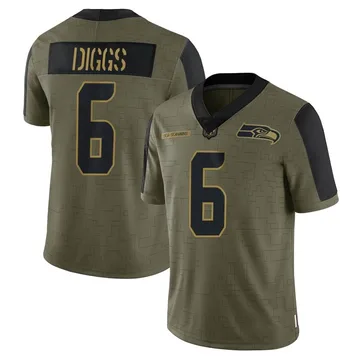 Seattle Seahawks Nike Road Game Jersey - White - Quandre Diggs - Mens